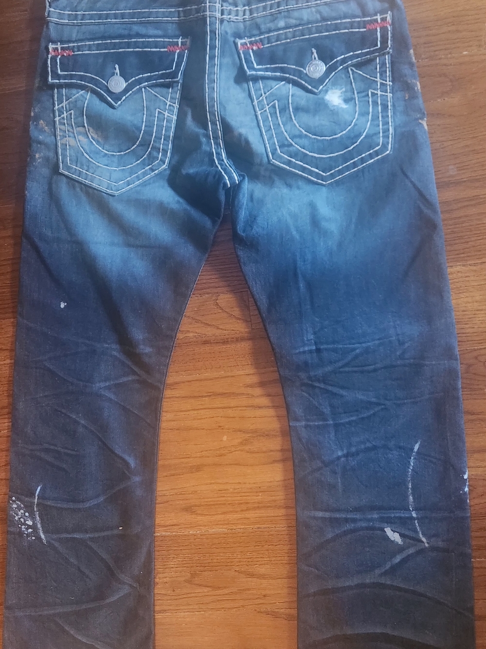 True Religion Men's Straight Jeans in Dark Blue Wash